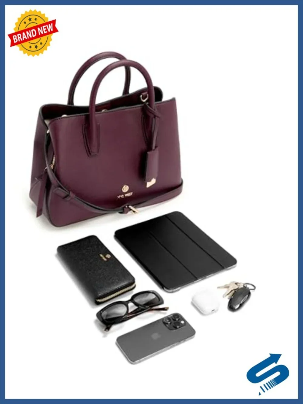 Triple Compartment Satchel with Adjustable Strap